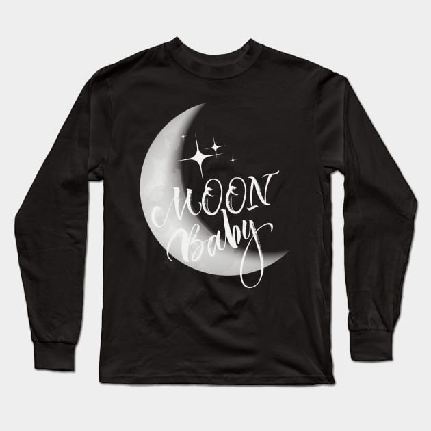 MOON BABY LUNAR TSHIRT DESIGN Long Sleeve T-Shirt by Chameleon Living